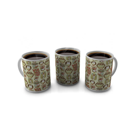 Owl Mug with Green Background. - whitworthprints