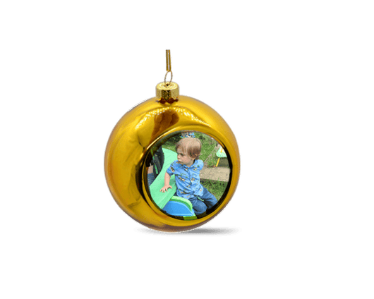 Personalised christmas bauble - yellow - whitworthprints