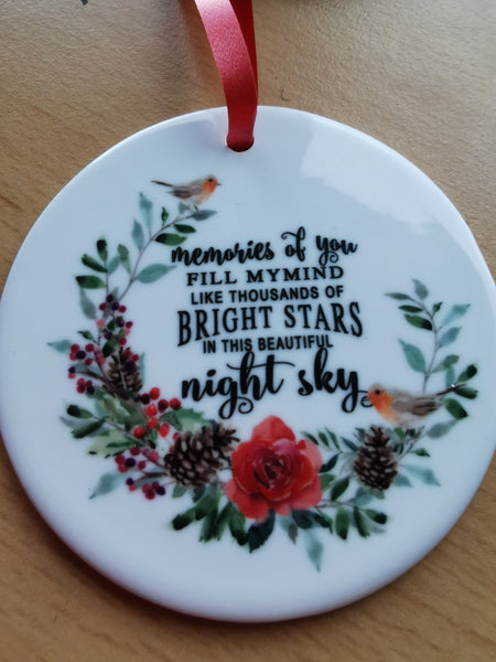 Ceramic Round Decoration Ornament - Memories_of_you - whitworthprints