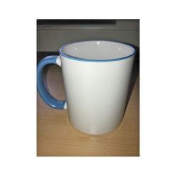 Personalised Photo Mug Light Blue Rim and Handle(11oz) - whitworthprints