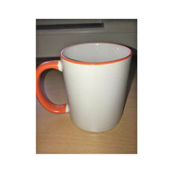 Personalised Photo Mug Orange Rim and Handle(11oz) - whitworthprints
