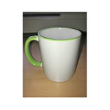 Personalised Photo Mug apple green Rim and Handle(11oz) - whitworthprints