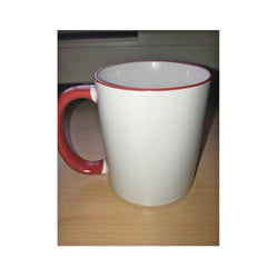 Personalised Photo Mug red Rim and Handle(11oz) - whitworthprints