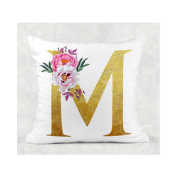 Gold Initial cushion cover - whitworthprints