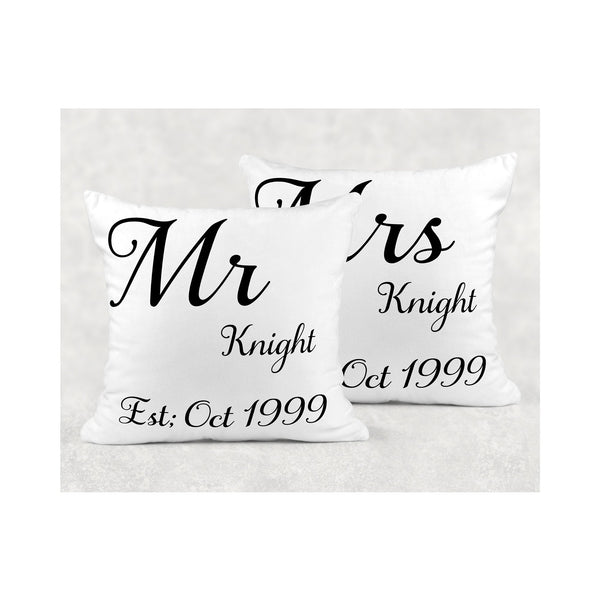 Mr & Mrs cushion cover - whitworthprints