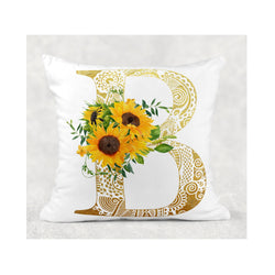 Ornamental Gold Initial cushion cover - whitworthprints