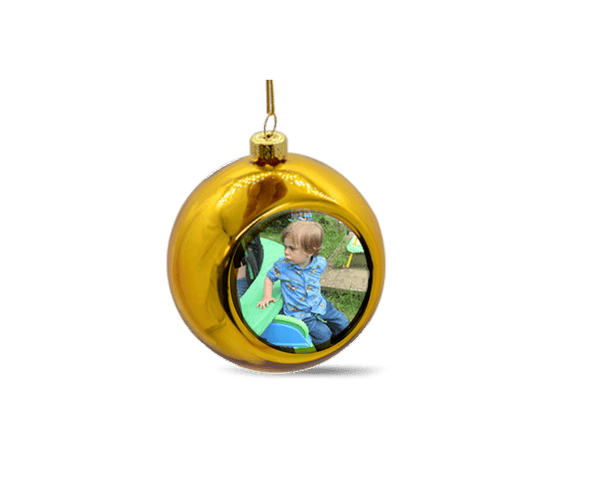 Personalised christmas bauble - yellow - whitworthprints